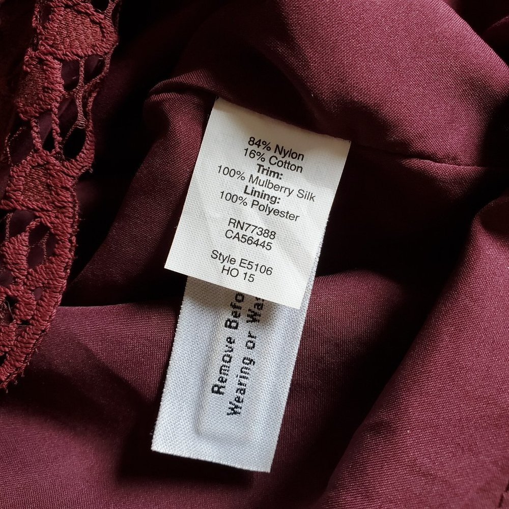 Madewell Burgundy Lace Magnolia Dress Size 0 NWOT - Picture 12 of 16